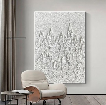 monochrome black white Painting - Black and White abstract mountains by Palette Knife wall art minimalism